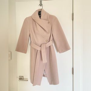 Karen Millen Wool and Mohair Blend Blush Pink Coat UK 8 US 4 EU 36